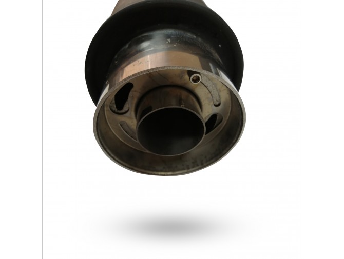 Прямоточний глушник YFX-0638 (V004) (кругла насадка-флейта) алюмінізірованний/нержавейка