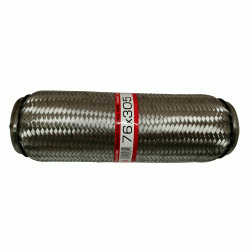 Гофра глушника 76x305 3-х шарова посилена Interlock (короткий фланець/нерж.сталь) EuroEx