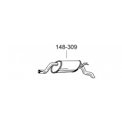 Труба средняя Фіат Пунто II (Fiat Punto II) 1,2-8V 99 (956-101) Bosal 07.410 алюминизированная