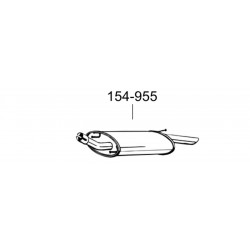 Глушитель Форд Фиеста (Ford Fiesta)/Мазда 121 (Mazda 121) 1.25i; 1.3i kat. 95-98 (154-955) Bosal 08.161 алюминизированный