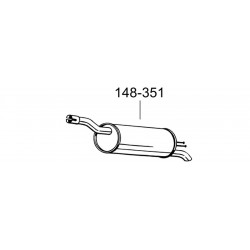 Глушитель Фиат Добло (Fiat Doblo) 1.9 JTD 00-13 (148-351) Bosal 07.451 алюминизированный
