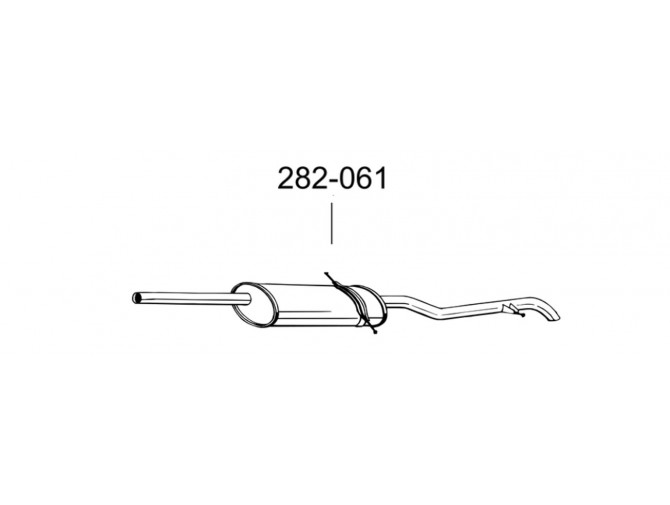 Глушник Мерседес A160, А 170 W168 (Mercedes A160, А 170 W168) (282-061) Bosal 13.181
