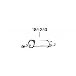 Глушитель Опель Омега Б (Opel Omega B) 94-99 (185-353) Bosal 17.53 алюминизированный