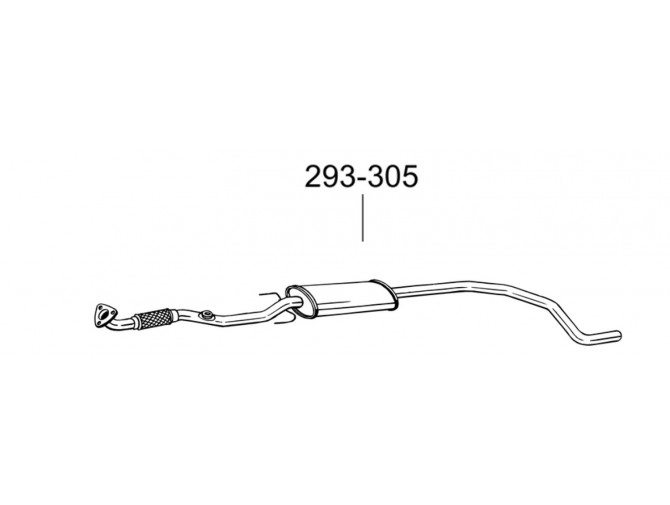 Глушитель передний Опель Корса Д (Opel Corsa D) 1.4 06- (293-305) Bosal 17.340