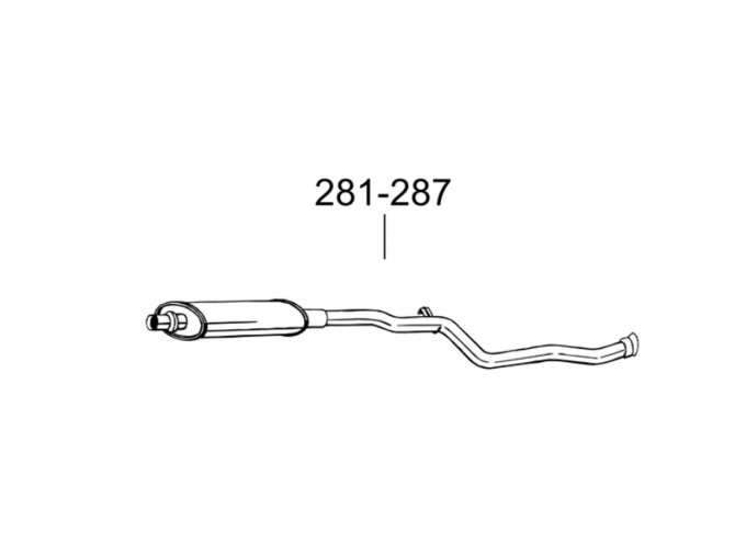 Глушник передній Пежо 106 (Peugeot 106) 1.4i/1.6i/1.4D/1.5D kat 96-04 (281-287) Bosal 19.13