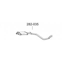 Глушитель передний Пежо 306 (Peugeot 306) 1.8i 16S kat 93-98 (282-035) Bosal 19.58 алюминизированный