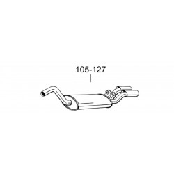 Глушитель задний Ауди Кабрио (Audi Cabrio) 92-00 (105-127) Bosal