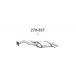 Глушник задній Мазда Демио (Mazda Demio) 98-01 (278-837) Bosal алюмінізованний