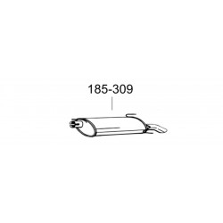 Глушитель задний Опель Астра Ф (Opel Astra F) 1.4i 96-98 hatchback/cabrio (185-309) Bosal 17.58