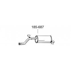 Глушитель задний Опель Корса Д (Opel Corsa D) 1.0 06 (185-687) Bosal 17.341 алюминизированный