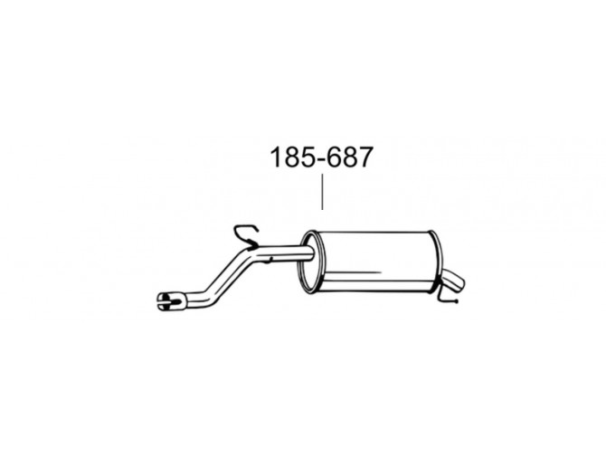 Глушитель задний Опель Корса Д (Opel Corsa D) 1.0 06 (185-687) Bosal 17.341