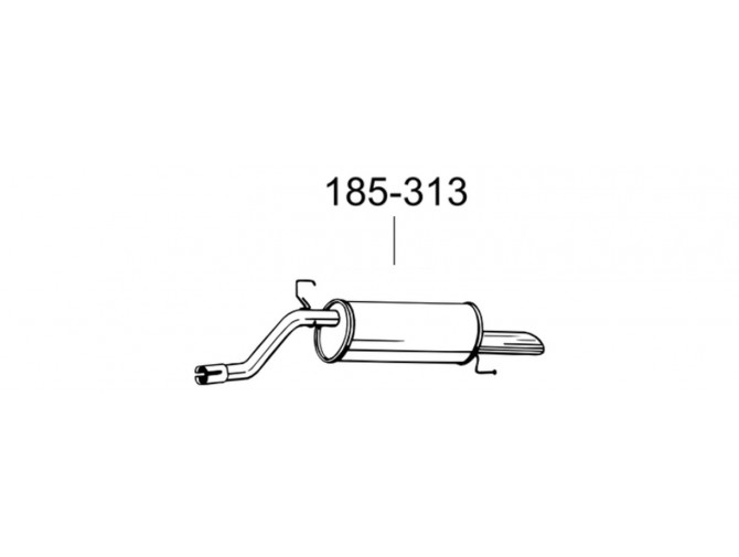 Глушник задній Опель Корса Д (Opel Corsa D) 10- (185-313) Bosal алюмінізованний