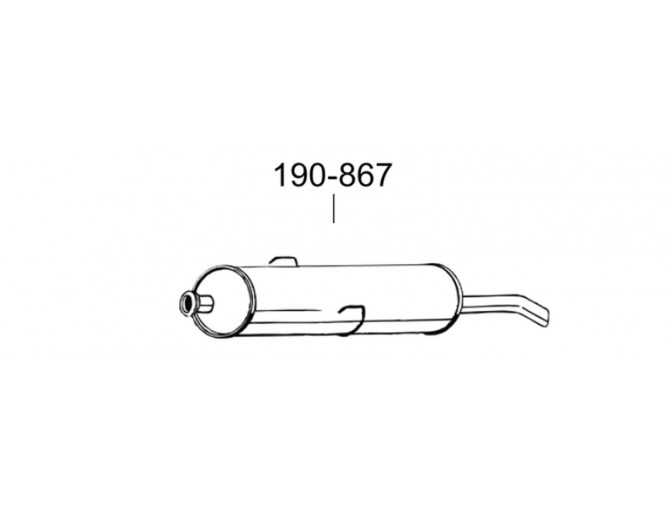 Глушник задній Пежо J9 (Peugeot J9) 86-94 (190-867) Bosal алюмінізованний