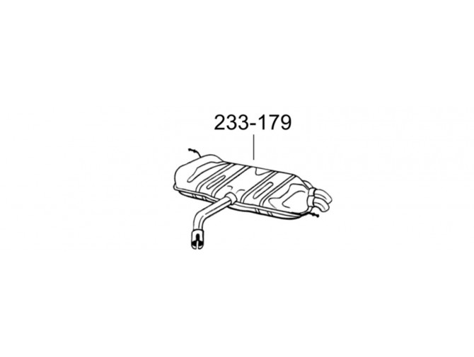 Глушитель задний Фольксваген Гольф (Volkswagen Golf) 07-08 (233-179) Bosal алминизированный