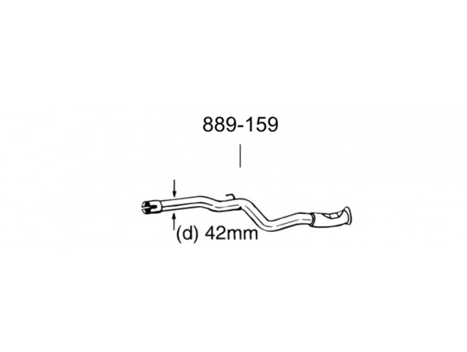 Труба средняя Пежо 106 (Peugeot 106) 1.0i/1.1i kat 91-96 (889-159) Bosal 19.260