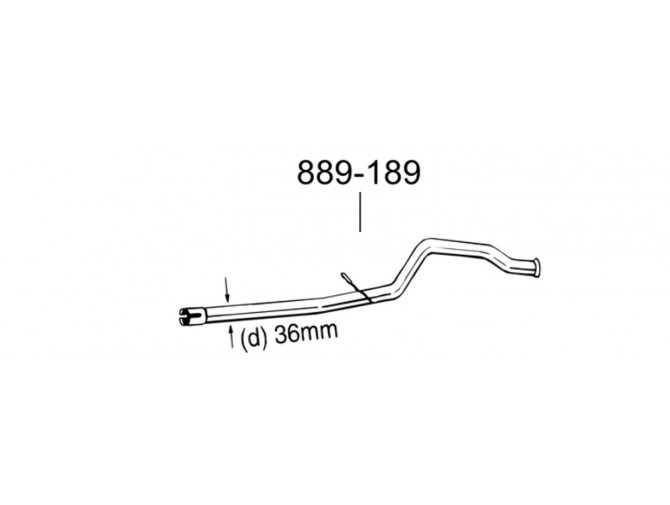 Труба середня Пежо 206 (Peugeot 206) 1.4 09/98-01 (889-183) Bosal 19.197 алмінізована