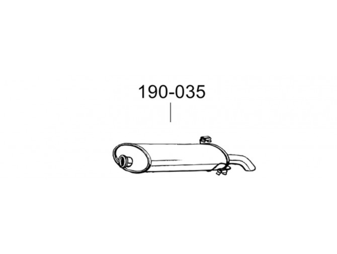 Глушник Пежо 306 (Peugeot 306) 1.4-1.8/1.9D 3/5D 93- (190-035) Bosal 19.08