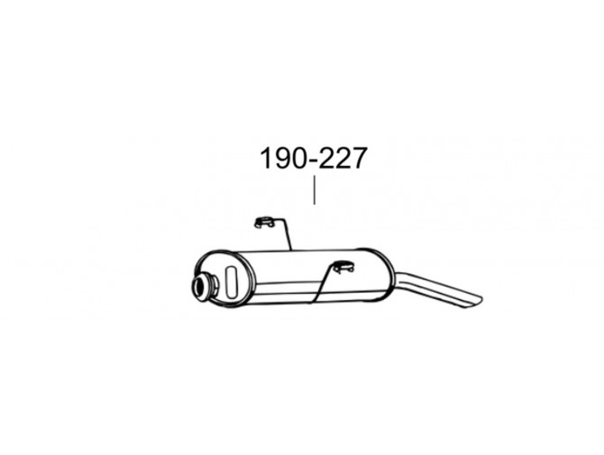 Глушитель Пежо 306 (Peugeot 306) 1.4-1.8 SDN kat 94- (190-227) Bosal 19.61