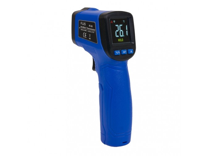 Пірометр термометр безконтактний інфрачервоний Flus IR-88 з кольоровим дисплеем