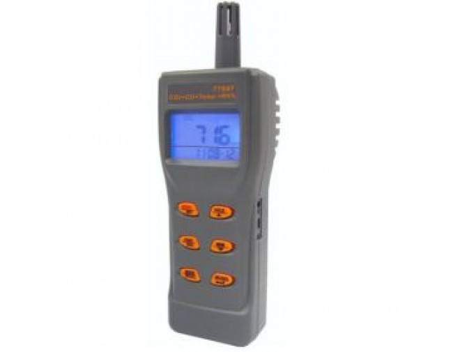 Портативний газовий аналізатор/термогігрометр (СО2,СО, RH, T) USB AZ-77597