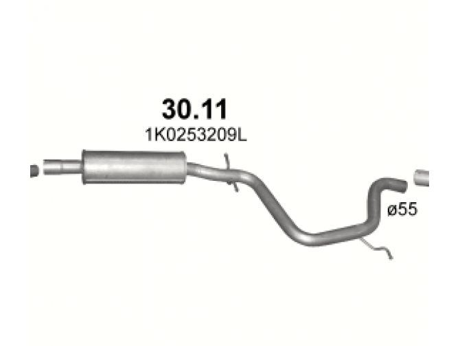 Глушитель Фольксваген Джетта (Volkswagen Jetta) 1.6D 79-84 (30.11) Черновцы (Rk)