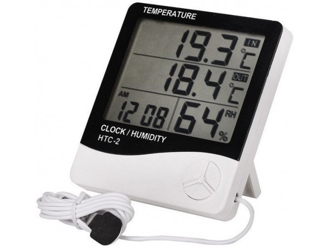 Термометр-гігрометр з зовнішнім датчиком температури "HTC-2"