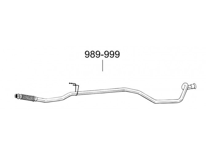 Труба Пежо 206 (Peugeot 206) 1.1i/1.4 HDiTD/1.6i 01-03 (989-999) Bosal 19.402