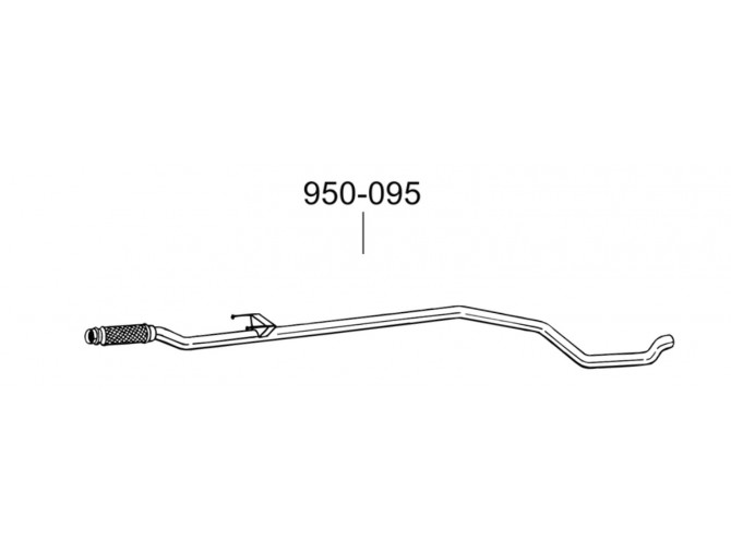 Труба Пежо 206+ (Peugeot 206+) 10 (950-095) Bosal 19.38 алюмінізованна