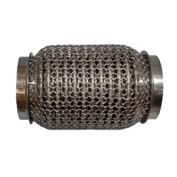 Гофра глушителя 50x120 3-х слойная усиленная Interlock кольчуга (короткий фланец / нерж.сталь) Walline