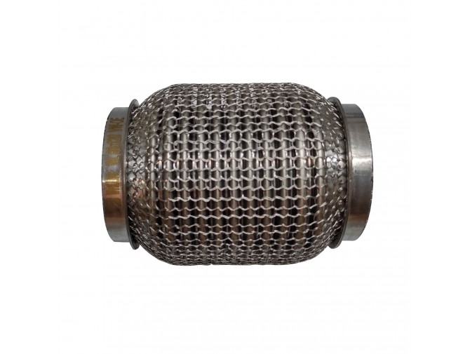 Гофра глушителя 60x120 3-х слойная усиленная Interlock кольчуга (короткий фланец / нерж.сталь) Walline