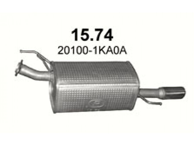 Глушитель задний (конечный) Ниссан Джук (Nissan Juke) 1.6i 2WD (15.74) - Polmostrow
