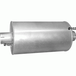 Глушник ДАФ МБ 230 (DAF MB 230) din 21348 (Размеры: 297mm; L = 550mm) (61.29) Polmostrow алюмінізований
