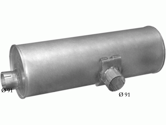 Глушник Вольво Ф406-408, Ф609-616, ФЛ608-619 (VOLVO F406-408, F609-616, FL608-619) din 80334 (Размеры: 246mm; L = 770mm) (75.07) Polmostrow