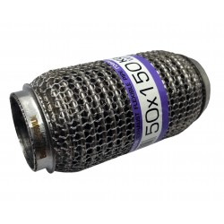 Гофра глушителя 50x150 3-х слойная усиленная Interlock кольчуга (короткий фланец / нерж.сталь) EuroEx
