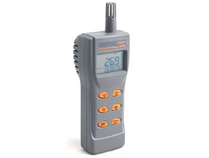Портативный газовый анализатор/термогигрометр (СО2,СО, RH, T) USB AZ-77597