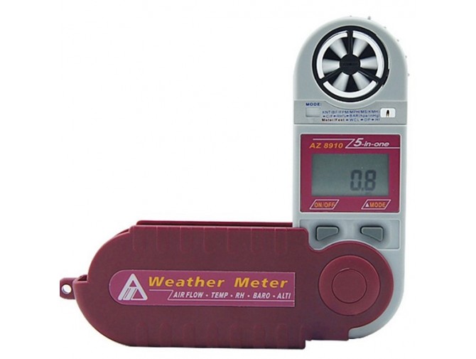 Ручной анемометр (метеостанция) 5 в 1 с барометром и высотомером AZ-8910