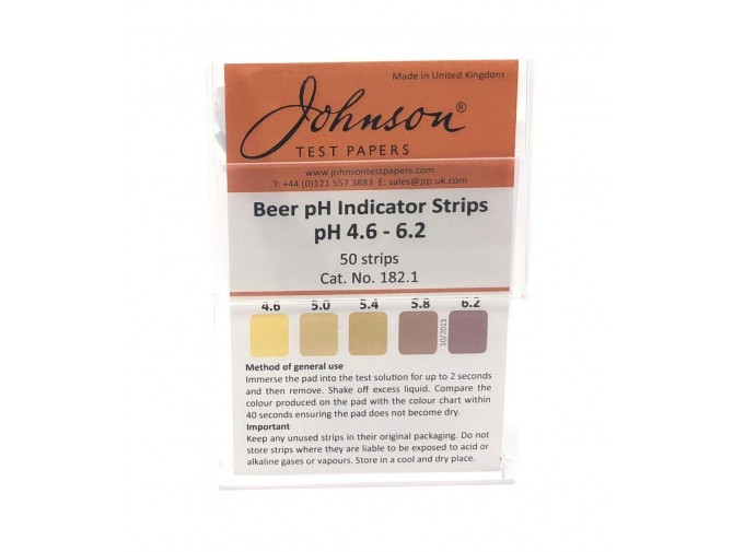 Индикаторные полоски на pH пива 4.6-6.2 JTP Beer pH Indicator Strips (50 шт.)