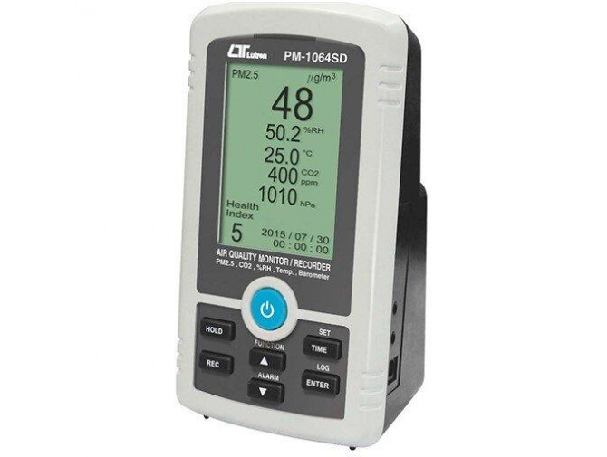 Монитор-логгер качества воздуха в помещениях (PM2.5, CO2, %RH, Temp., Barometer) LUTRON PM-1064SD