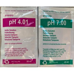 Набір саші з калібрувальними розчинами для pH-метрів XS Set CAL pH BIS SACHET 25ml (1x25 мл pH4 + 1x25 мл pH7)