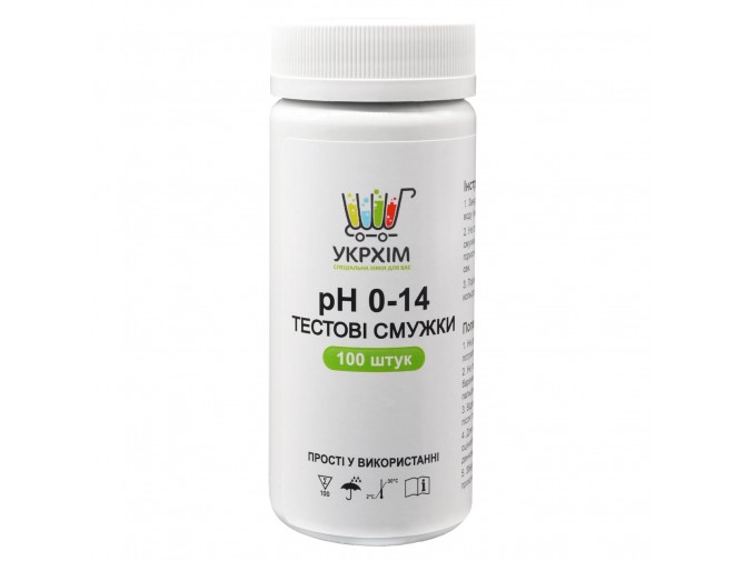Індикаторні смужки на pH 0-14 (100 шт.) UKRHIM TS-PH14-100