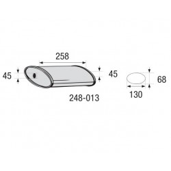 Глушитель универсальный плоский 248-013 (Длинна 258мм, ширина 130мм, высота 68мм диаметр входа 45мм) Bosal