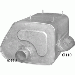 Глушник MAN F2000 93- din 49374 (68.44) Polmostrow алюмінізірованний